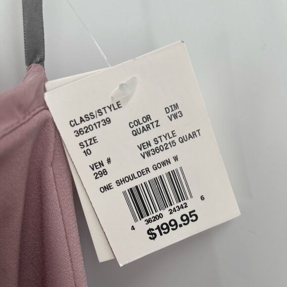 VERA WANG WHITE Gown Dress Size 10 One Shoulder Quartz Formal Wedding Bridesmaid - Picture 6 of 16